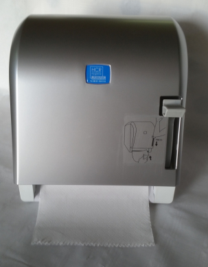 Handtuchrollenspender mechanisch, in Chrom-Optik + 6 Handtuchrollen 2 lagig