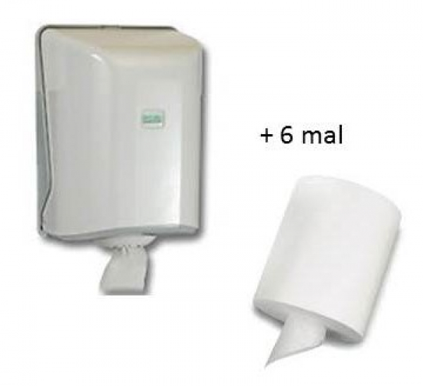 Handtuchspender für Innenabrollung inkl. 6 Handtuchrollen